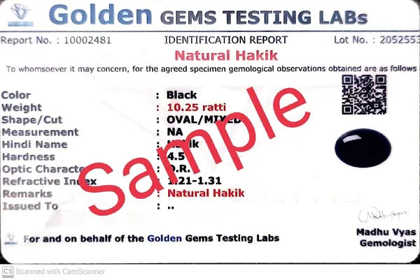 11.25 Caret Natural Lab-Certified Sulemani Hakik Loose Gemstone