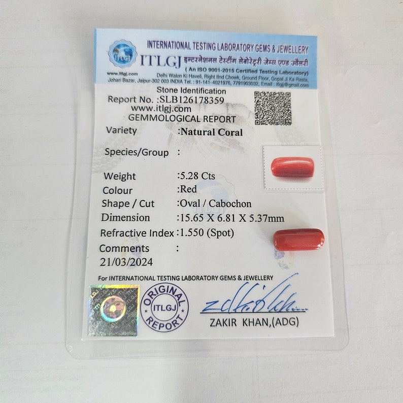 6.30 Carat Natural Coral Moonga Stone