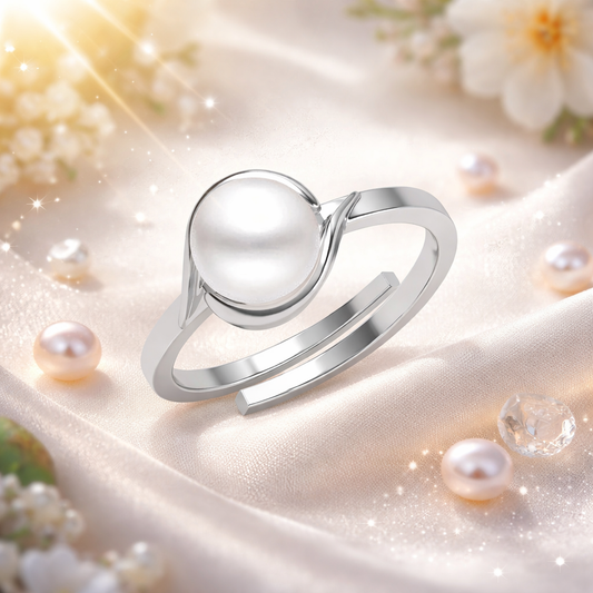 Moti Pearl Ring Adjustable Size