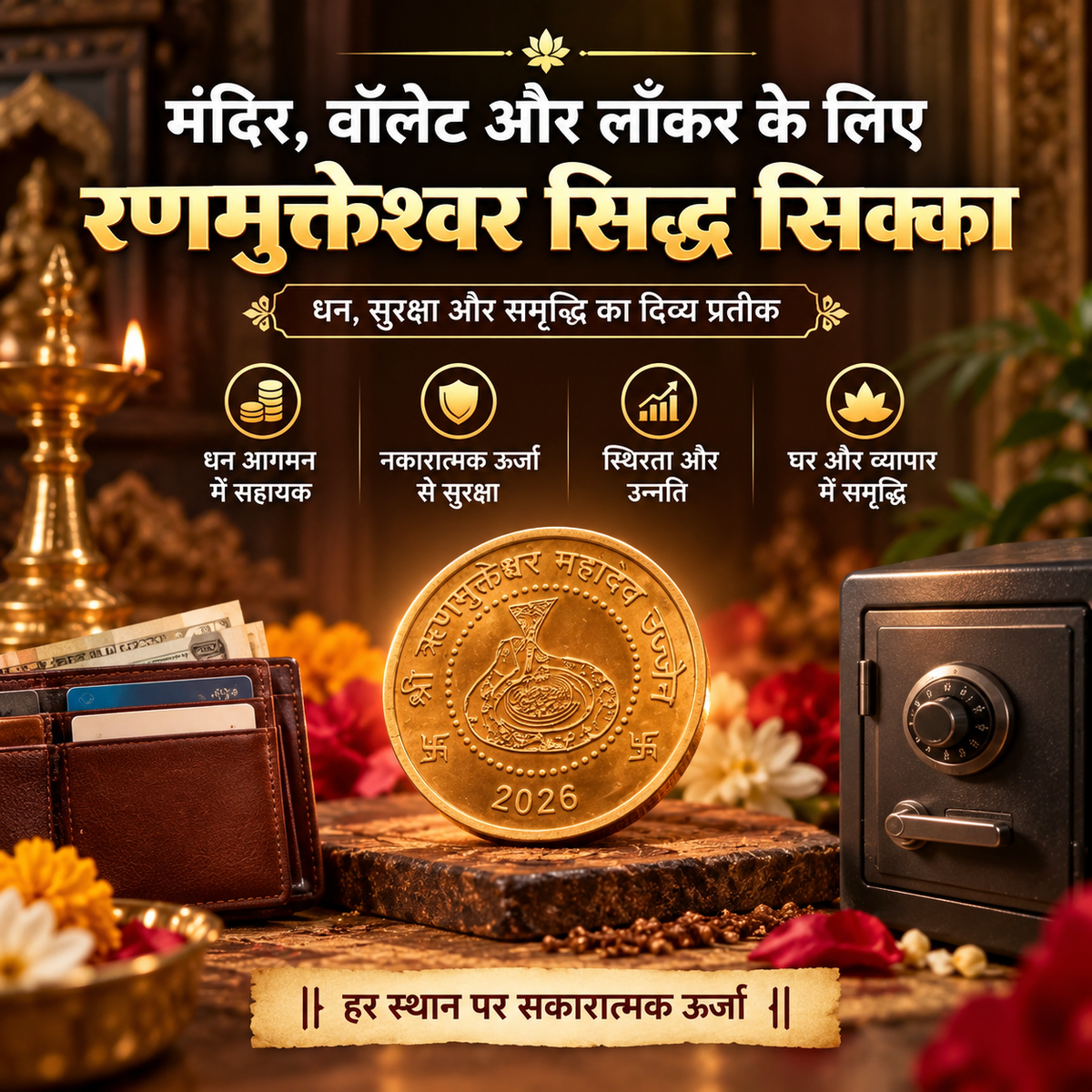 Rinmukteshwar Siddh Coin/Sikka | Blessed At Rinmukteshwar Temple, Ujjain