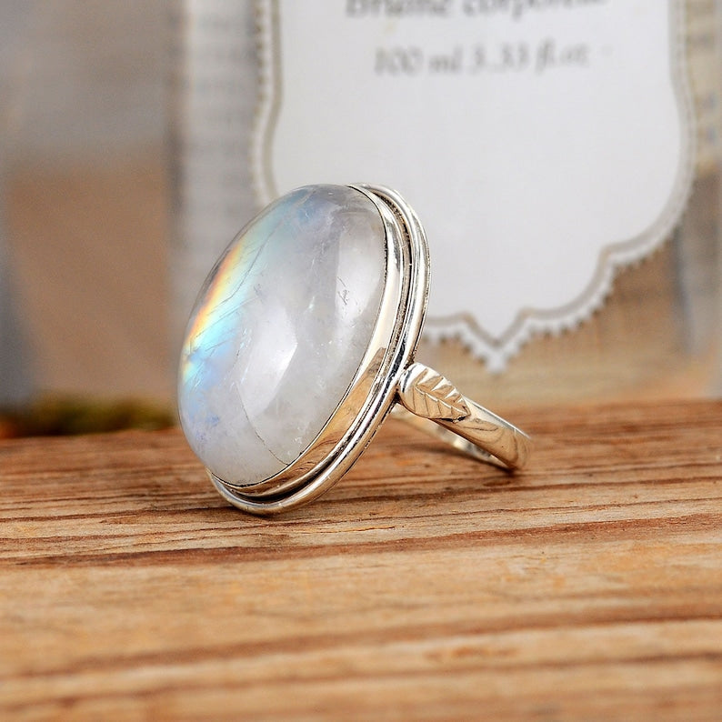 Moon stone ring Adjstable