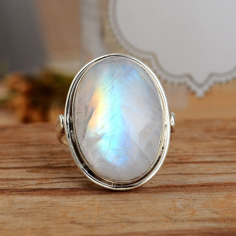 Moon stone ring Adjstable